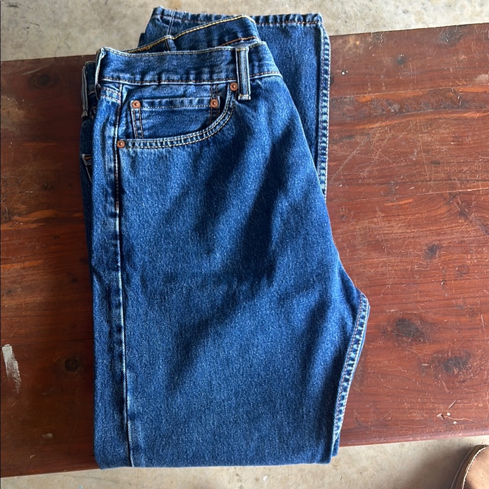 Blue Straight Jeans with Classic Denim Style